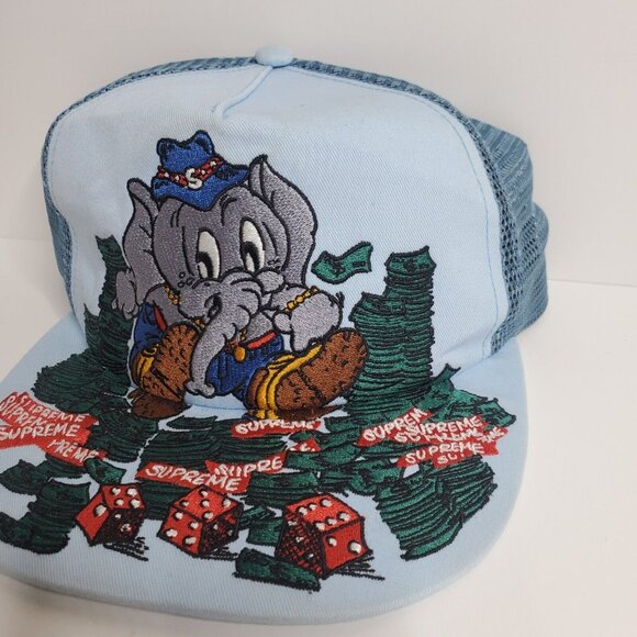 Supreme Light Blue ELEPHANT MESH Back Trucker Hat Cap - Picture 3 of 10